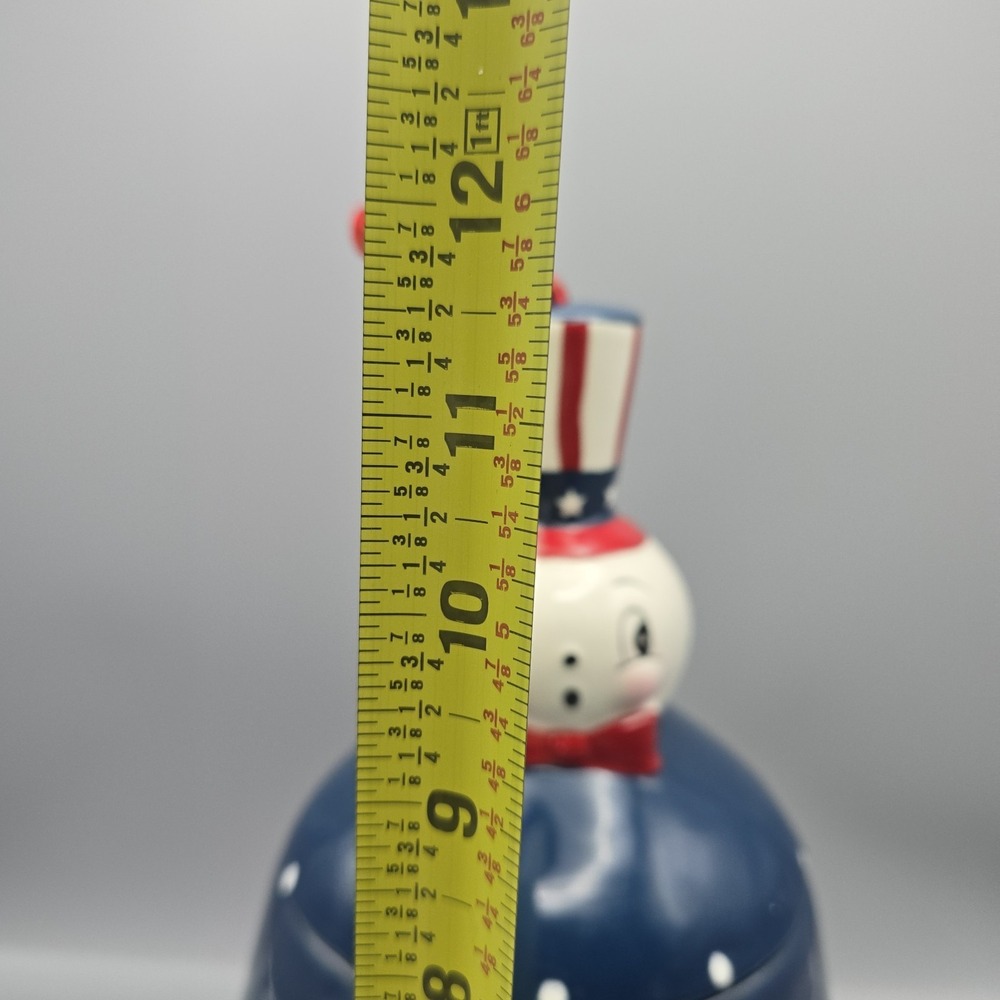 Johanna‎ Parker Carnival Cottage Mr Liberty Bell Cookie Jar Patriotic Canister - Picture 9 of 16